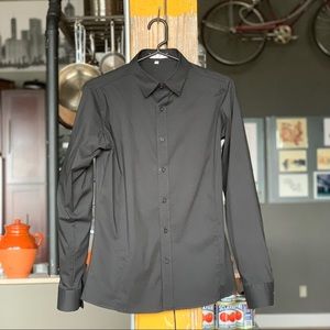 Men's cotton poplin long-sleeve button-down shirt